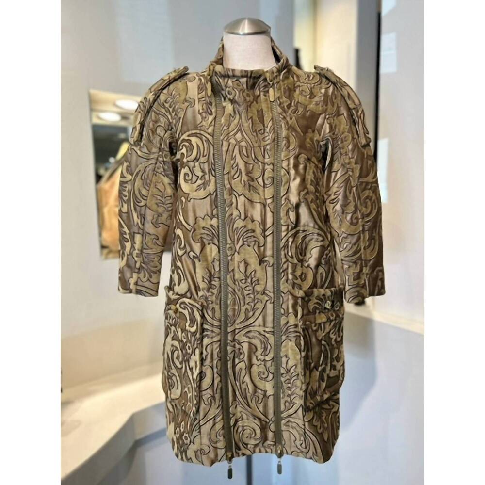 NEW BYRON LARS guilded tapestry jacket in olive/gold